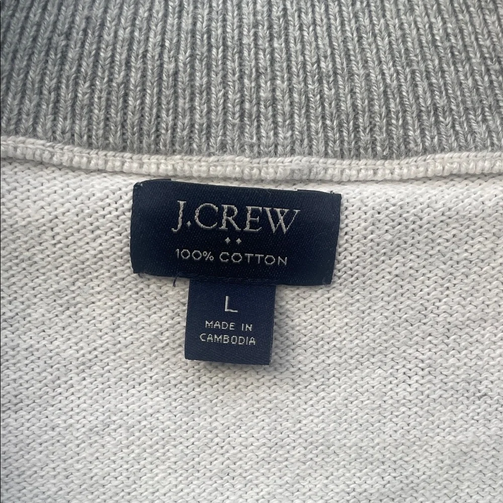 J. Crew Light Gray 1/4  Zip-Up Sweater